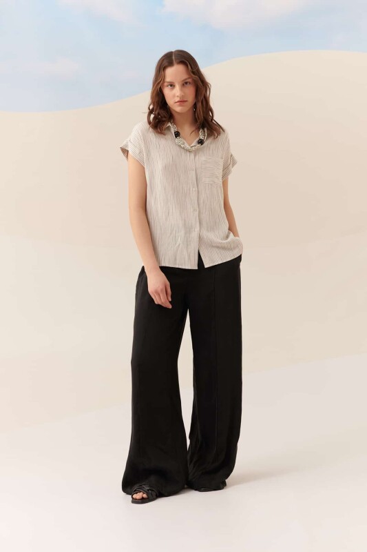 Çizgili Kısa Kollu Gömlek Standart Renk - 3