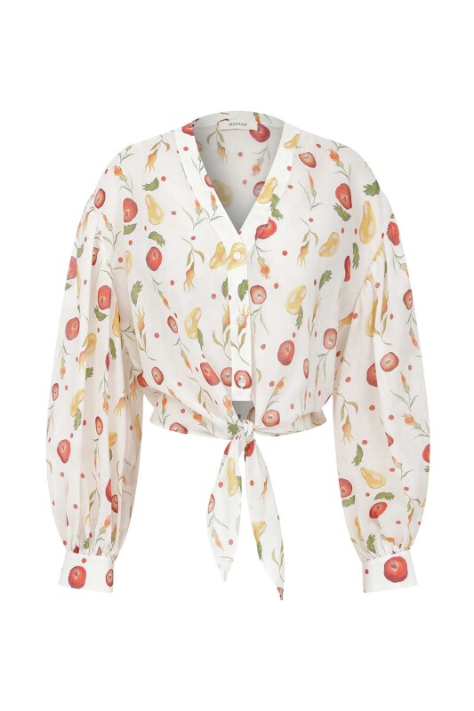 Belden Bağlamalı Desenli Gömlek Standart Renk - 4