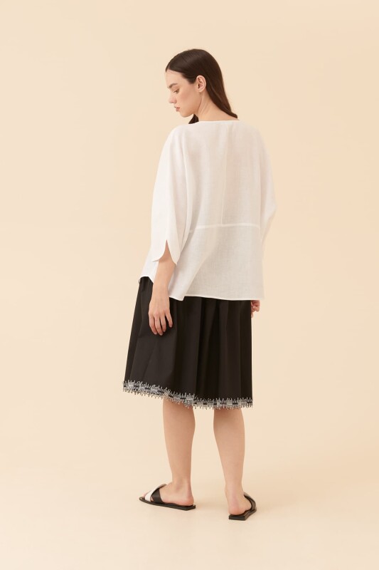 Yakası Açık Gömlek Beyaz - 2