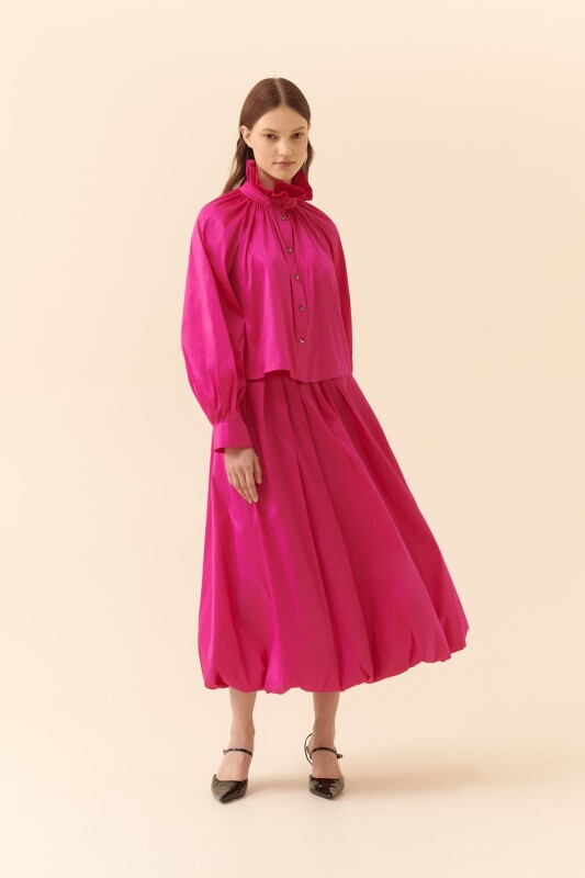 Balon Kol Gömlek Fuşya - 2