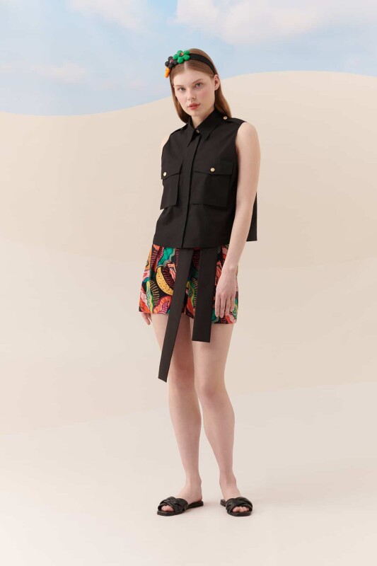 Cepli Kolsuz Gömlek Siyah - 3