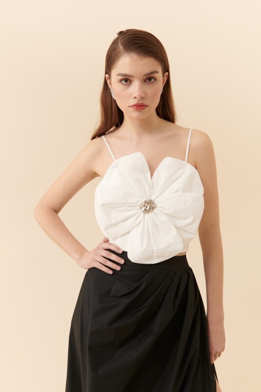 Abiye Askılı Büstiyer Beyaz - 3