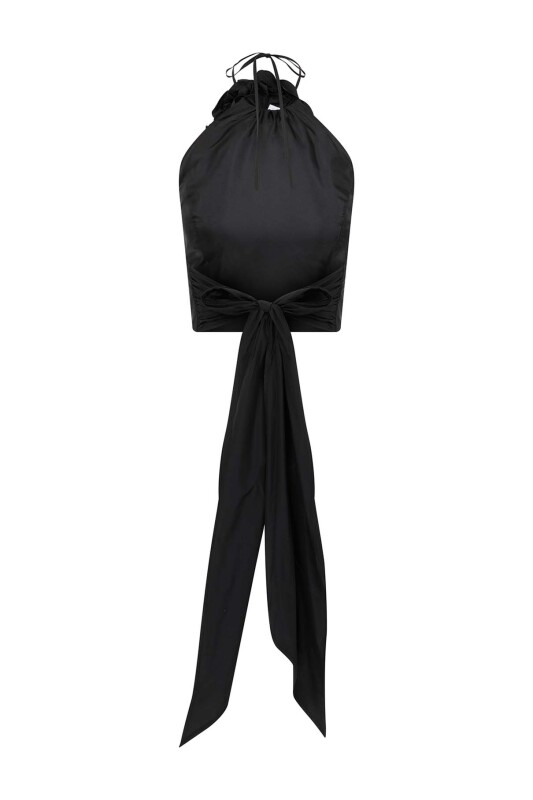 Boyundan Bağlamalı Büstiyer Siyah - 2