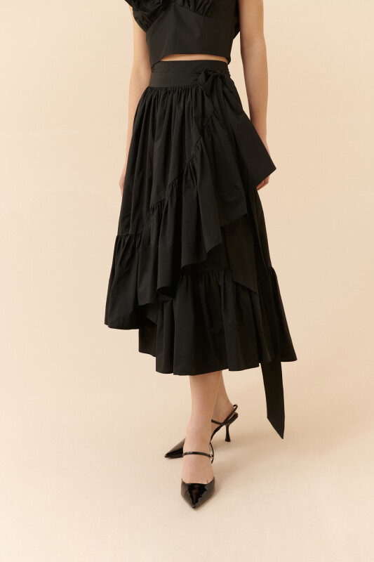 Asimetrik Boy Etek Siyah - 3