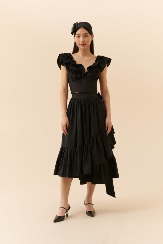 Asimetrik Boy Etek Siyah - 1