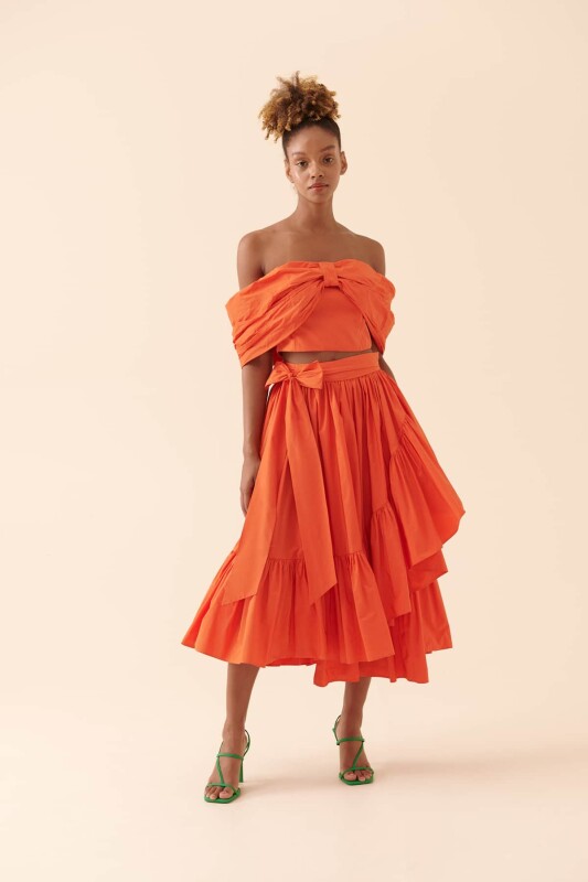 Asimetrik Boy Etek Turuncu 