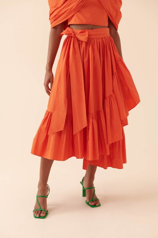 Asimetrik Boy Etek Turuncu - 3