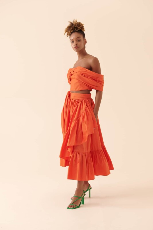 Asimetrik Boy Etek Turuncu - 4