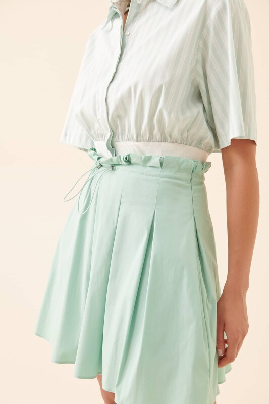 Pileli Mini Etek Mint - 3