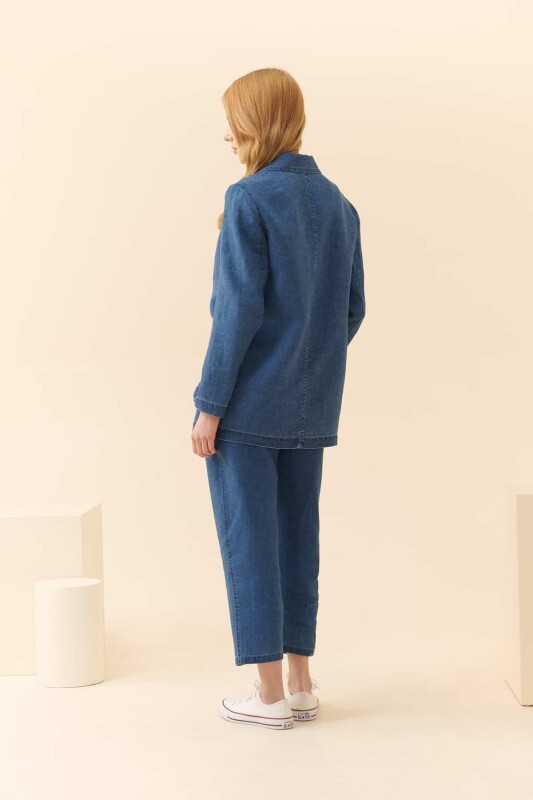 Keten Ceket Lacivert - 2