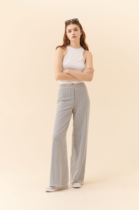 Geniş Paça Pantolon Standart Renk - 1