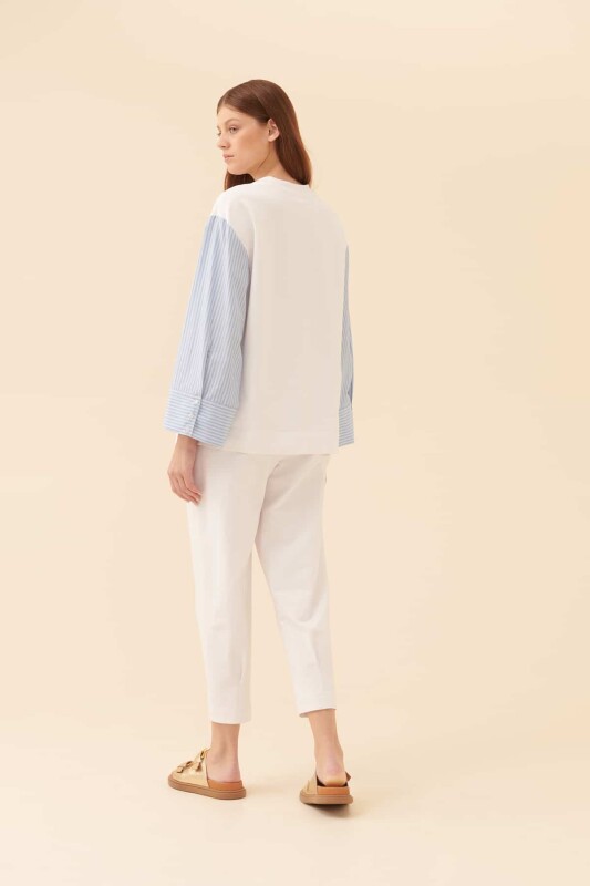 Bisiklet Yaka Gömlek Kollu Sweatshirt Standart Renk - 2