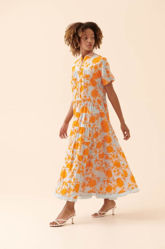 Kısa Kollu Uzun Elbise Standart Renk - 1