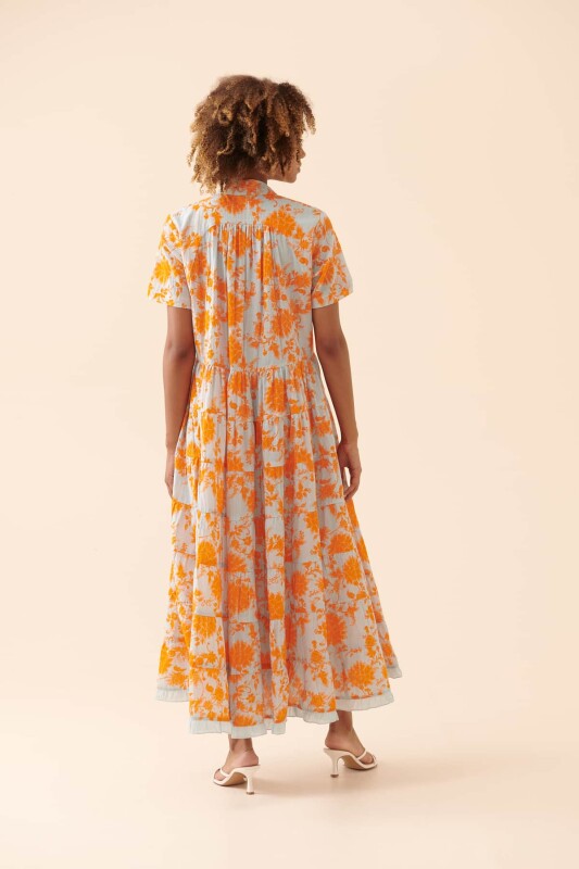 Kısa Kollu Uzun Elbise Standart Renk - 2