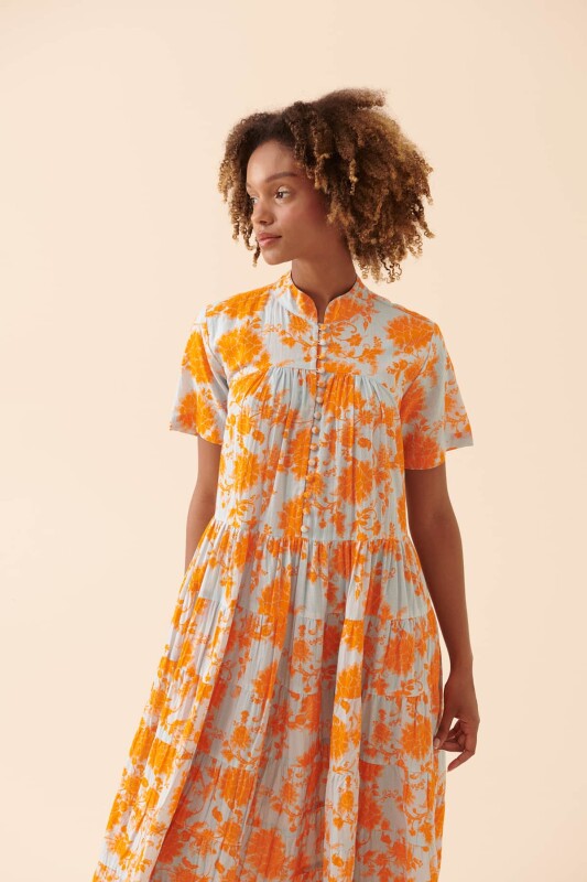 Kısa Kollu Uzun Elbise Standart Renk - 3