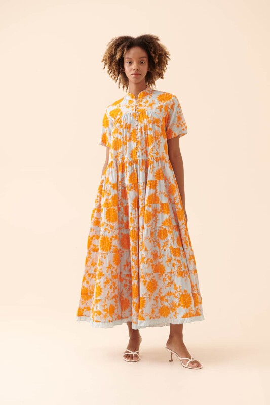 Kısa Kollu Uzun Elbise Standart Renk - 5