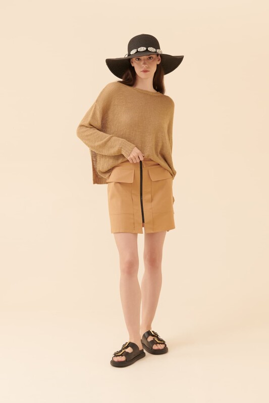 Uzun Kollu Triko Taba - 4