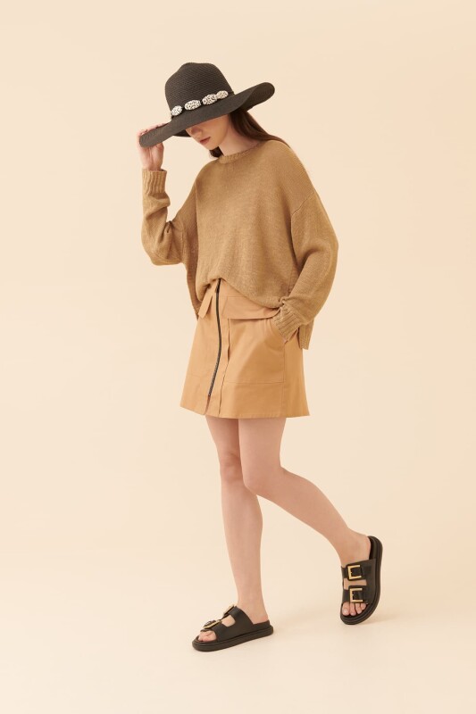 Uzun Kollu Triko Taba - 5