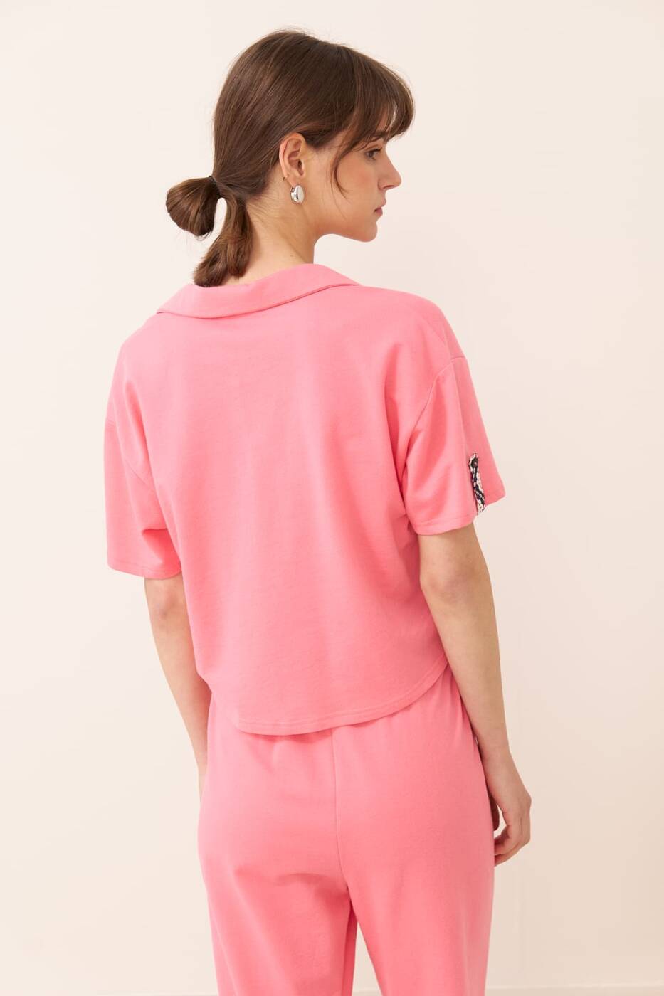Polo Yaka T-shirt Pembe - 2