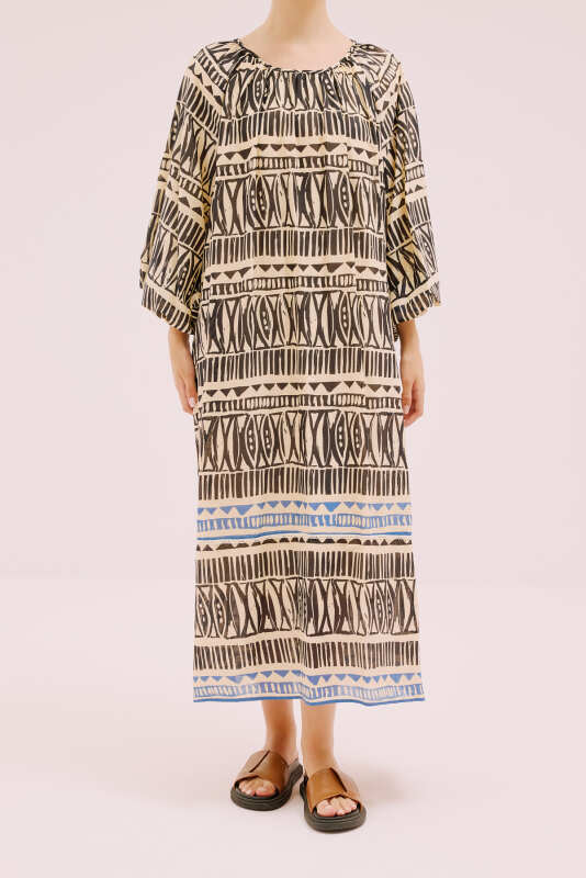 Desenli Elbise Standart Renk - 1