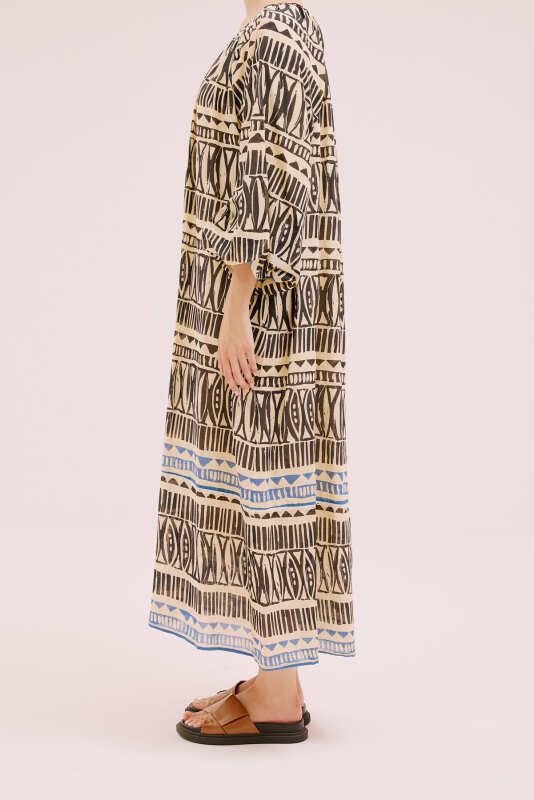 Desenli Elbise Standart Renk - 3