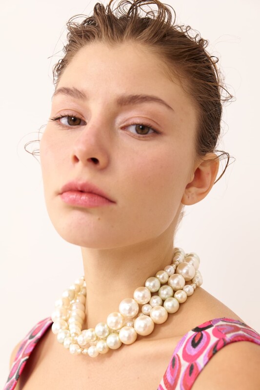 Çoklu İnci Kolye Standart Renk - 1