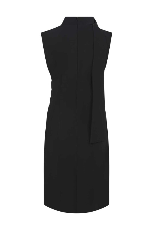  Yaka Bağlamalı Abiye Elbise Siyah - 5