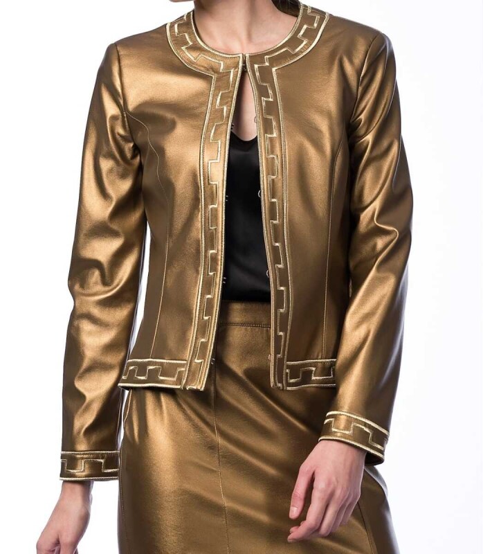  Yaka Desenli Ceket Gold - 1