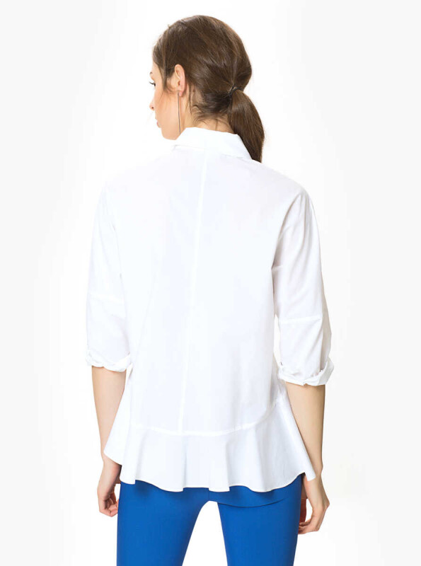 Yaka Detaylı Bluz Beyaz - 2