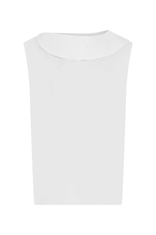 Yakalı Bluz Beyaz - 4