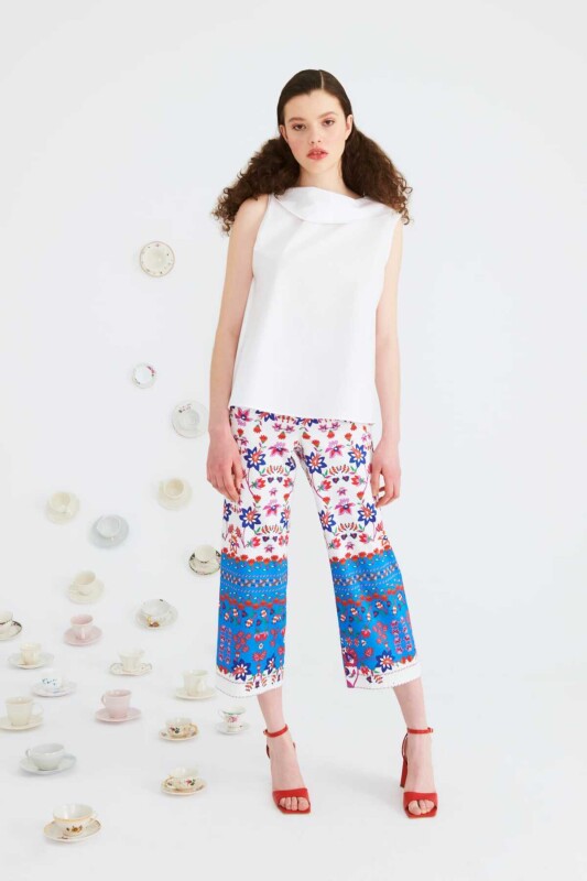 Yakalı Bluz Beyaz - 1