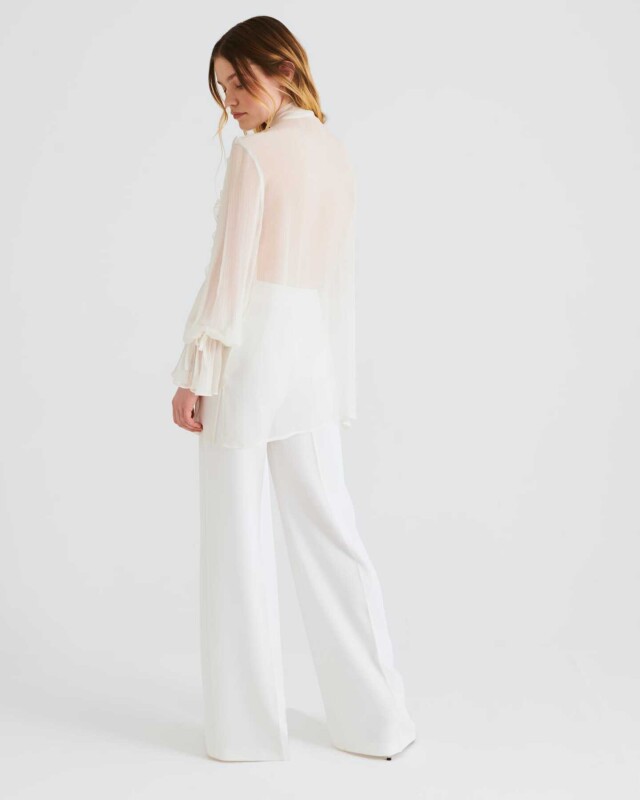 Yakalı Bluz Ekru - 2