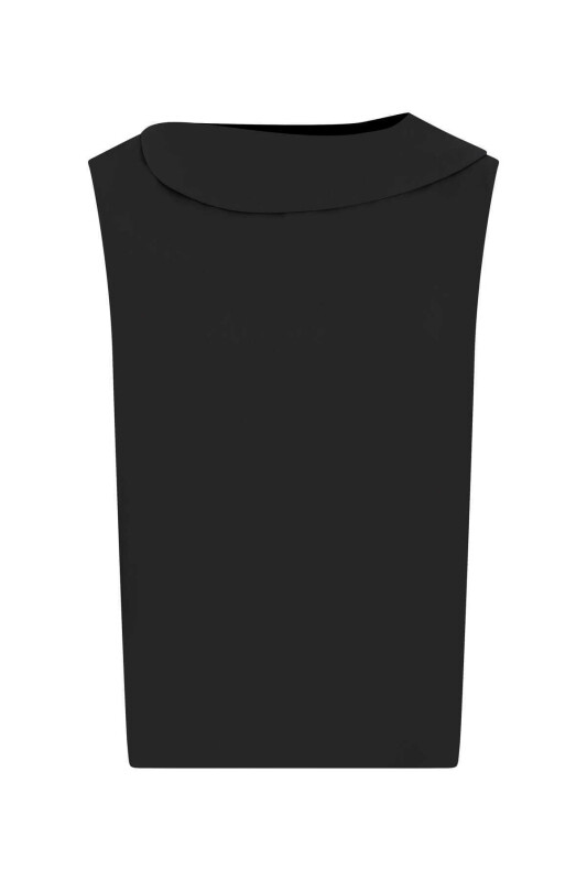 Yakalı Bluz Siyah - 5