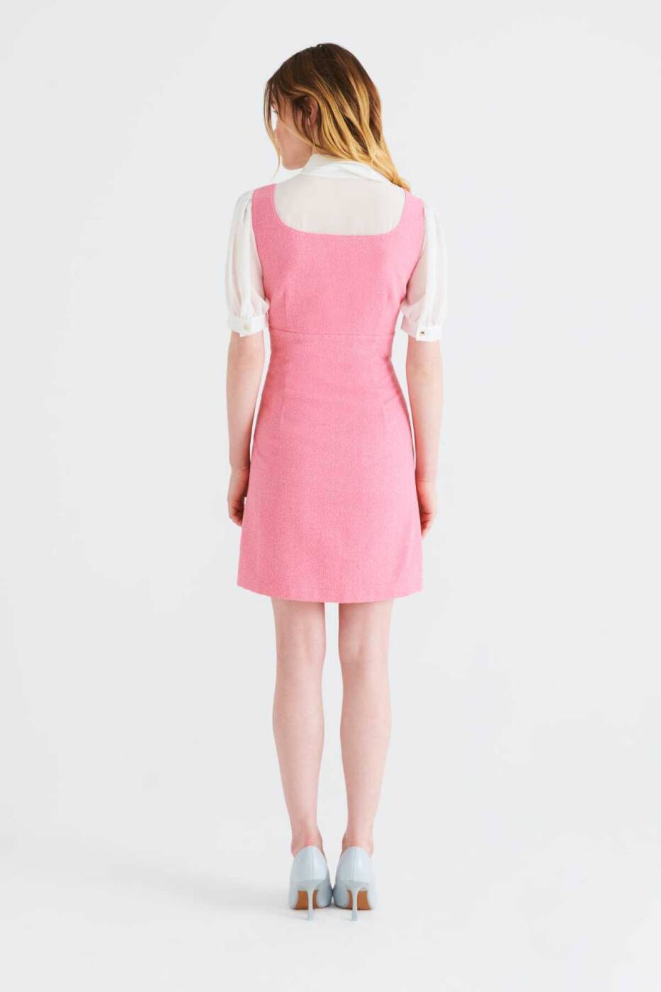 Yakalı Mini Elbise Pembe - 2