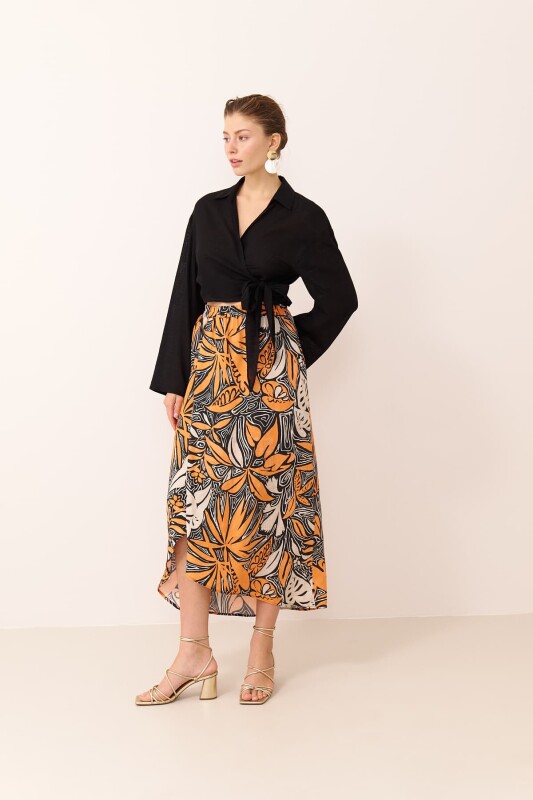 Yandan Bağlamalı Bluz Siyah - 3