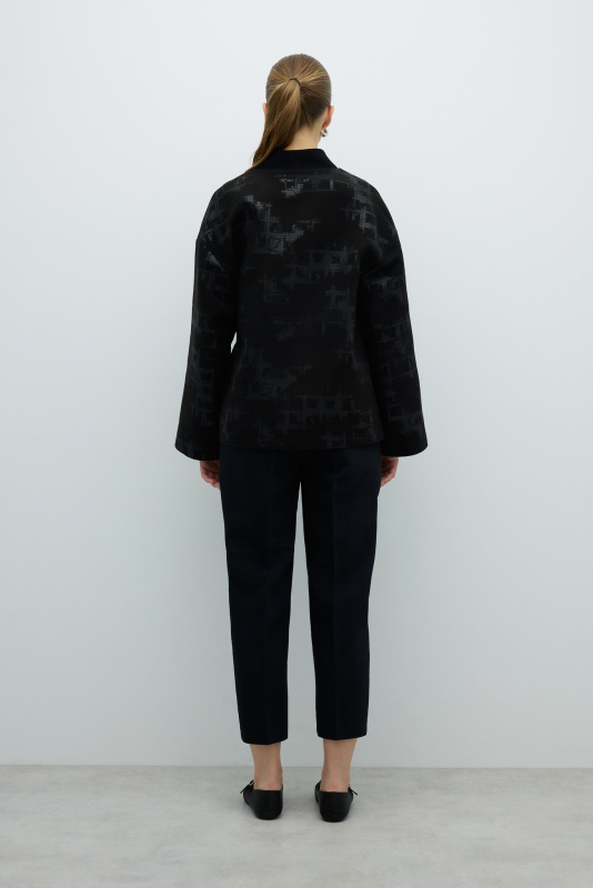 Yandan Kordon Bağcıklı Kruvaze Kap Siyah - Roman (1)