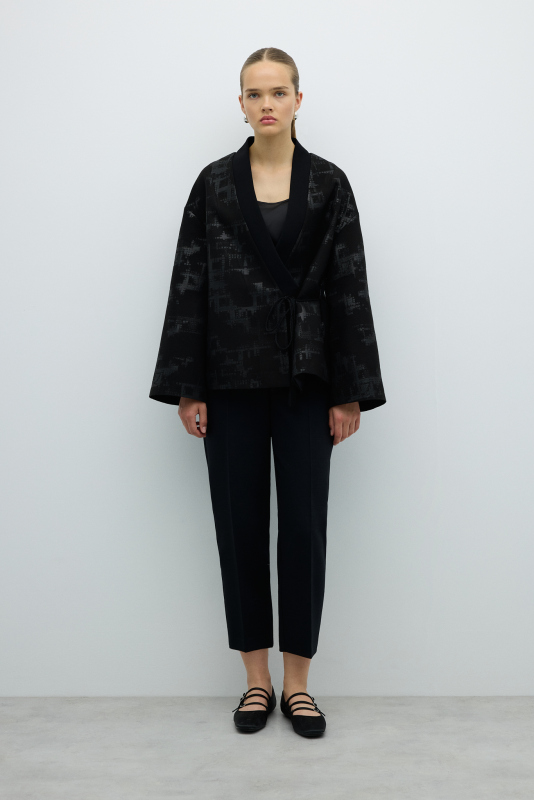 Yandan Kordon Bağcıklı Kruvaze Kap Siyah - 3