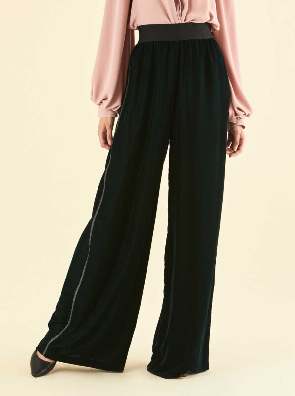  Yanı Şeritli Pantolon Yeşil - 2