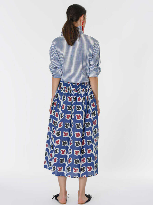 Yaprak Desenli Uzun Etek Standart Renk - 2