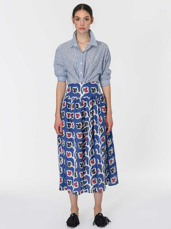 Yaprak Desenli Uzun Etek Standart Renk - 1