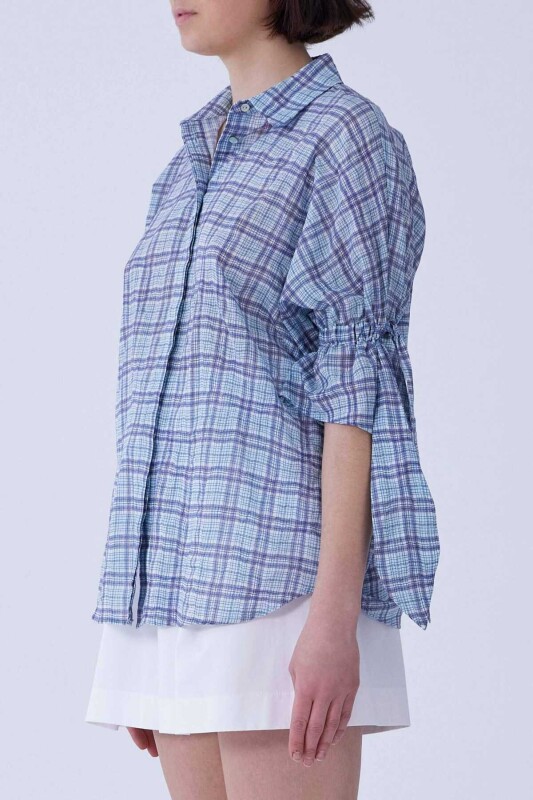 Yarım Kol Kareli Gömlek Standart Renk - 3