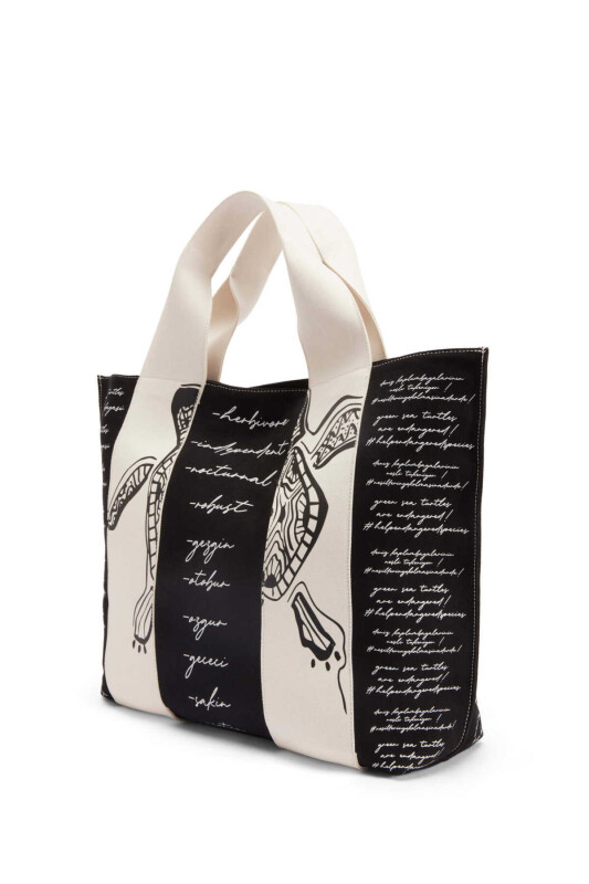 Yazı Desenli El Çantası Standart Renk - 2