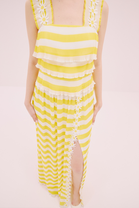 Yırtmaçlı Maksi Boy Elbise Orginal - 3