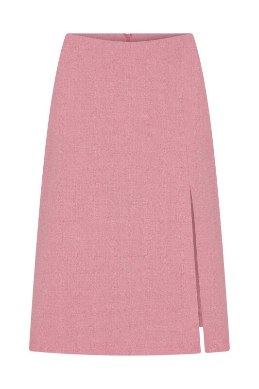 Yırtmaçlı Uzun Etek Pembe - 4