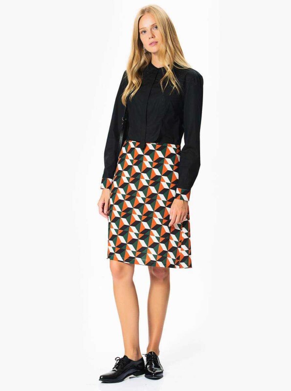  Zigzag Desenli Günlük Elbise Standart Renk - 4