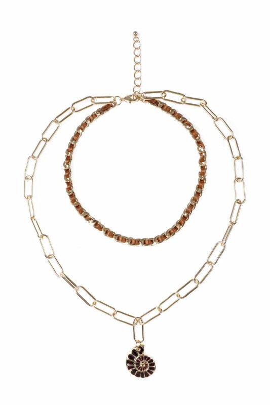 Zincirli Gümüş Renkli Kadın Kolye Standart Renk - 2